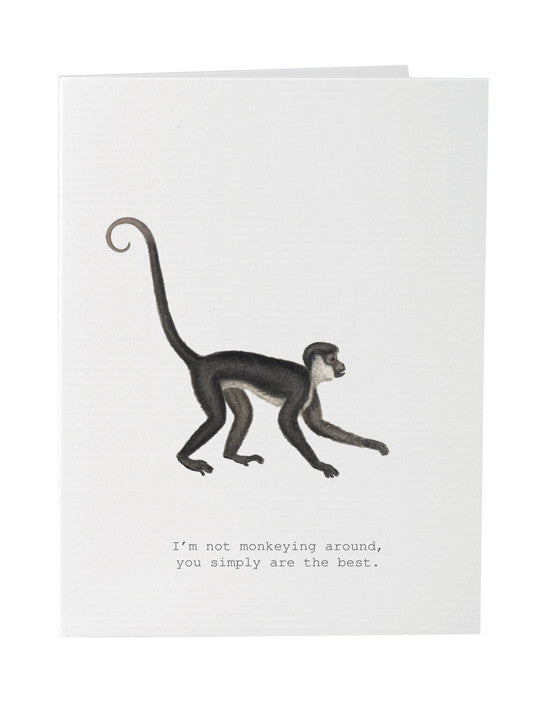 Monkeying Around Greeting Card on Blank Stationery